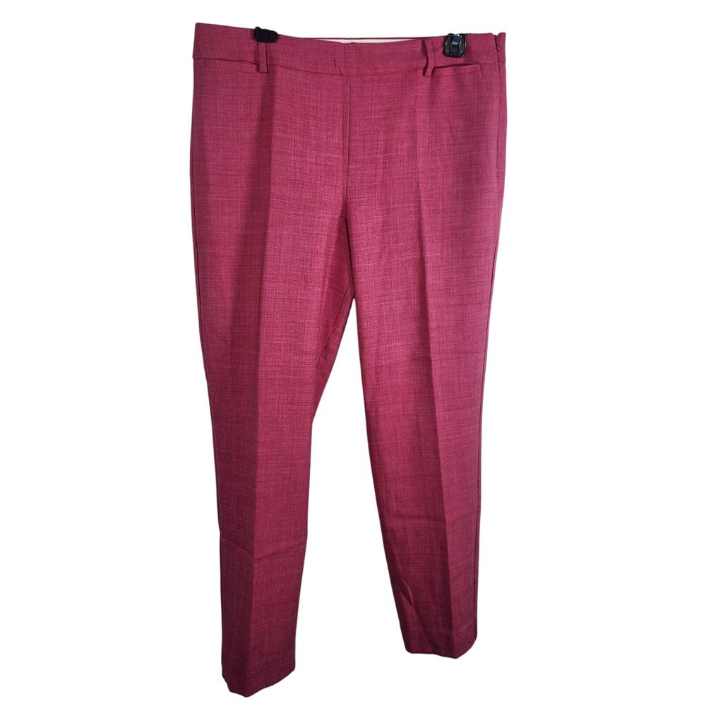 Talbots Chatham Wool Blend Ankle Pants Size 12 Side Zip Pink Lined Minimalist